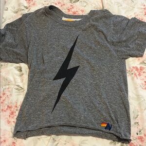 Gray Lightning Bolt Kids T-Shirt
